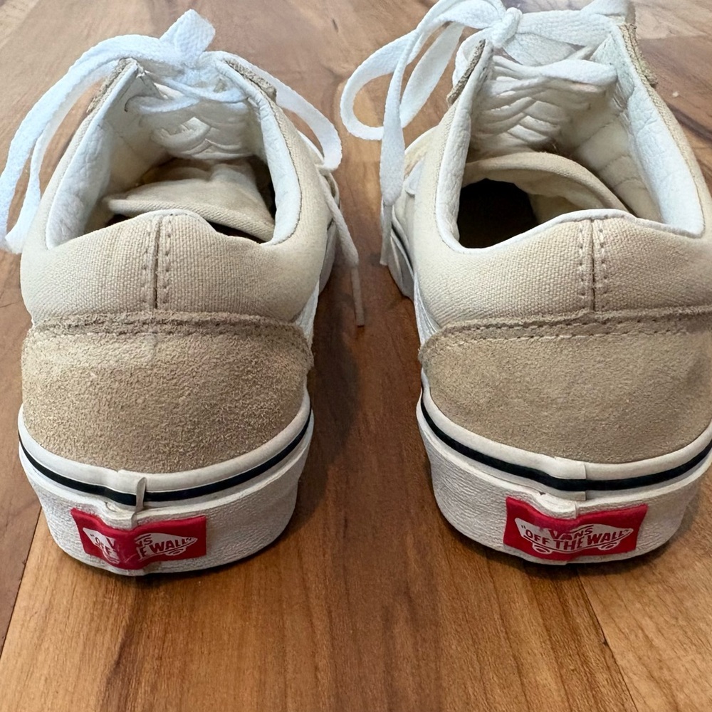 Old Skool Vans, Beige Canvas and Suede Low top Sneaker, Unisex W 5.5, M 4 - Picture 4 of 8